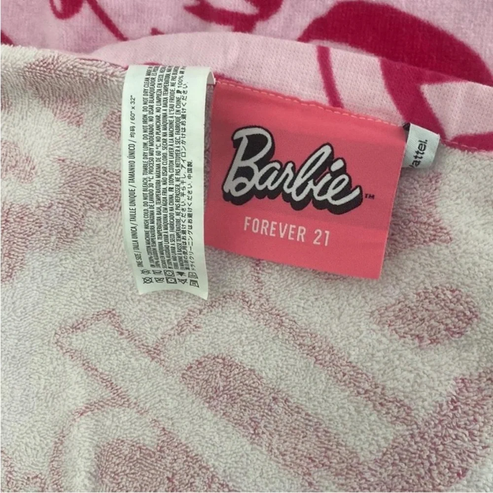 NWT Forever 21 Pink Barbie Beach Towel